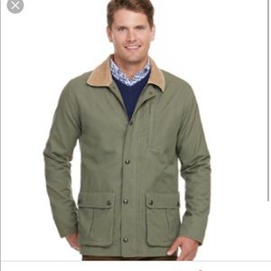 Vineyard vines corduroy coat in army green
